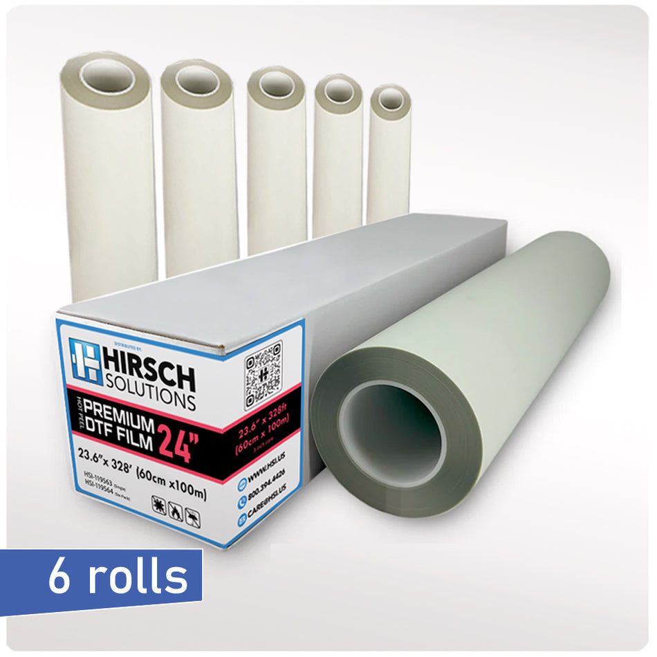 6 Rolls - Hirsch Premium 24" DTF Film  (24" x 328')