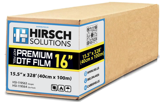 Hirsch Premium Hot Peel 16" DTF Film  (15.5" x 328') for Brother DTF