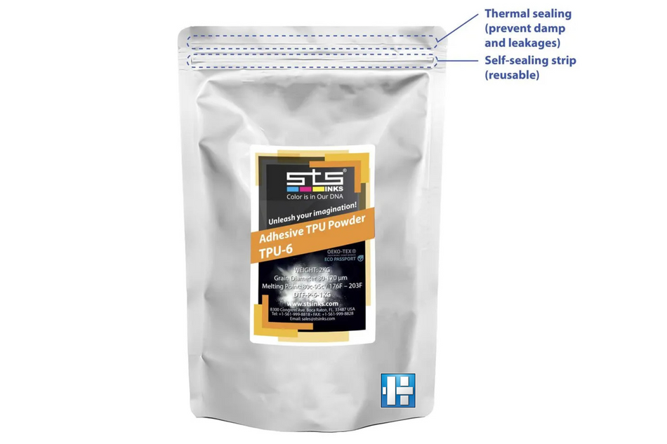 STS Inks P-6 DTF Transfer Low Migration Powder